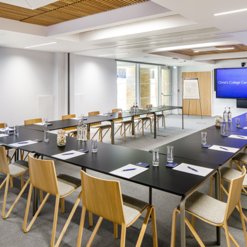 Christ's College Seminar Room 2 and 3 set up in classroom style.
