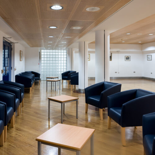 The Function Room at Christ's College, Cambridge which includes a Bar and Seating Area. An ideal event space in Cambridge for an evening Function