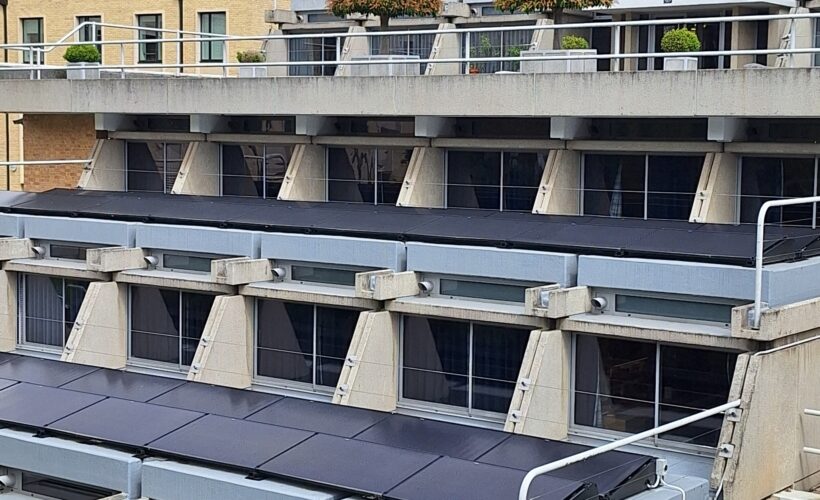 Solar Panels on a building at Christ's College, Cambridge