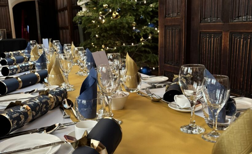 Christmas at Christ's College - The Great Hall including an image of a Christmas Tree